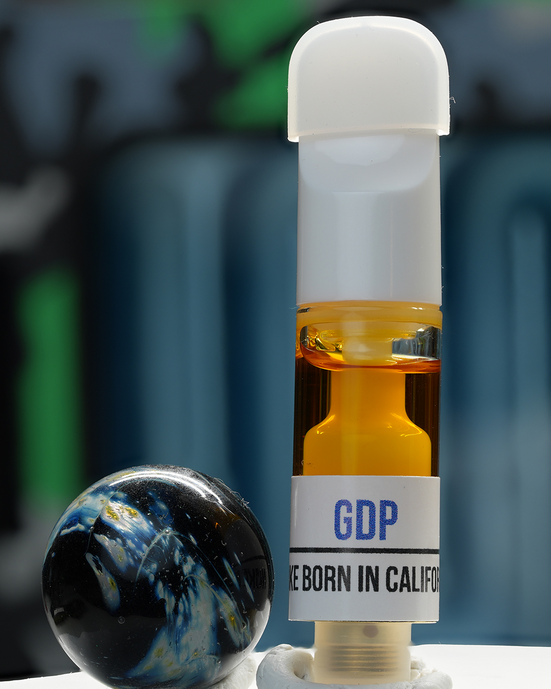1080mg GDP Nuke Cartridge with grape candy, sweet berry, earthy kush, floral spice, light gas, and sedating effects