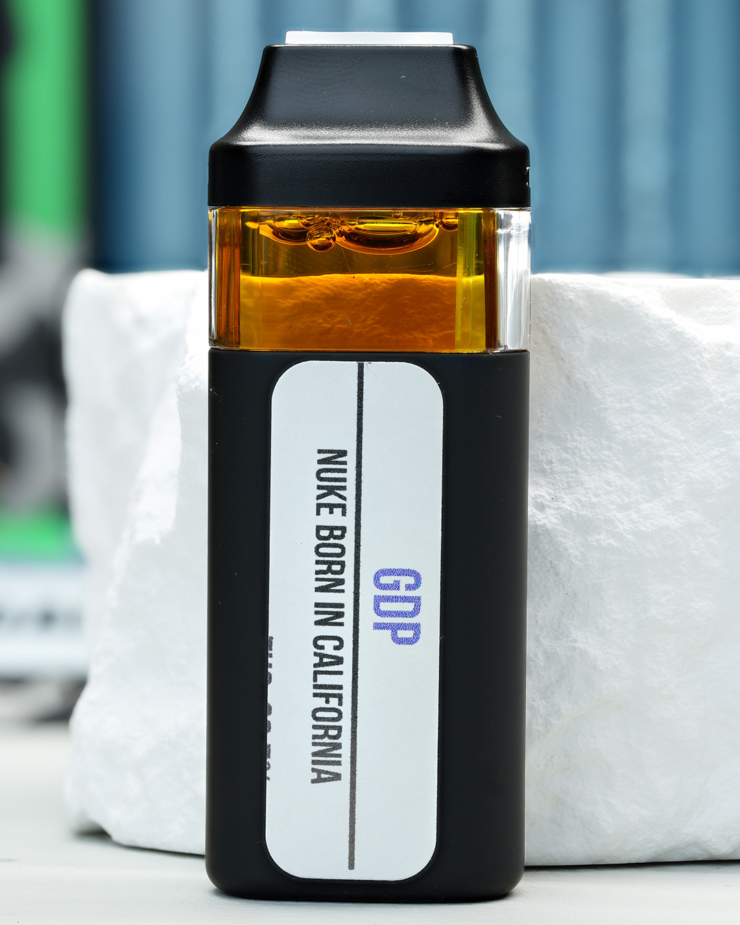 2000mg GDP Nuke All-in-One vape with GrandDaddy Purple-inspired grape candy, sweet berry, earthy kush, and sedating effects