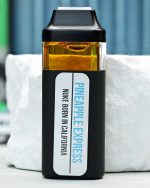 2000mg Pineapple Express Nuke All-in-One vape with juicy pineapple, tangy citrus, woody spice, and anytime effects