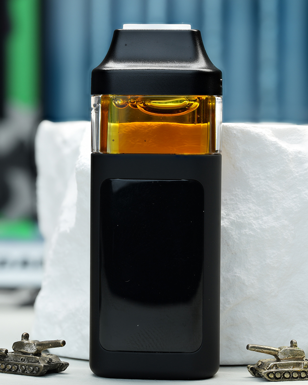 2000mg Super Silver Haze Nuke All-in-One vape with citrus haze, pine, herbal gas, Dank Tank Army legacy, and energizing effects