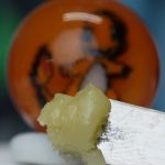 Gushers x Lantz 90u Cold-Cured Rosin Jar with nearly white color, bright floral candy flavor, euphoric onset, and Anytime effects